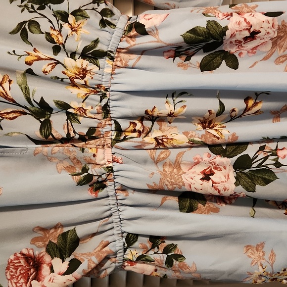 Blue flowered rompers l/s, short part is lined. - Picture 6 of 8